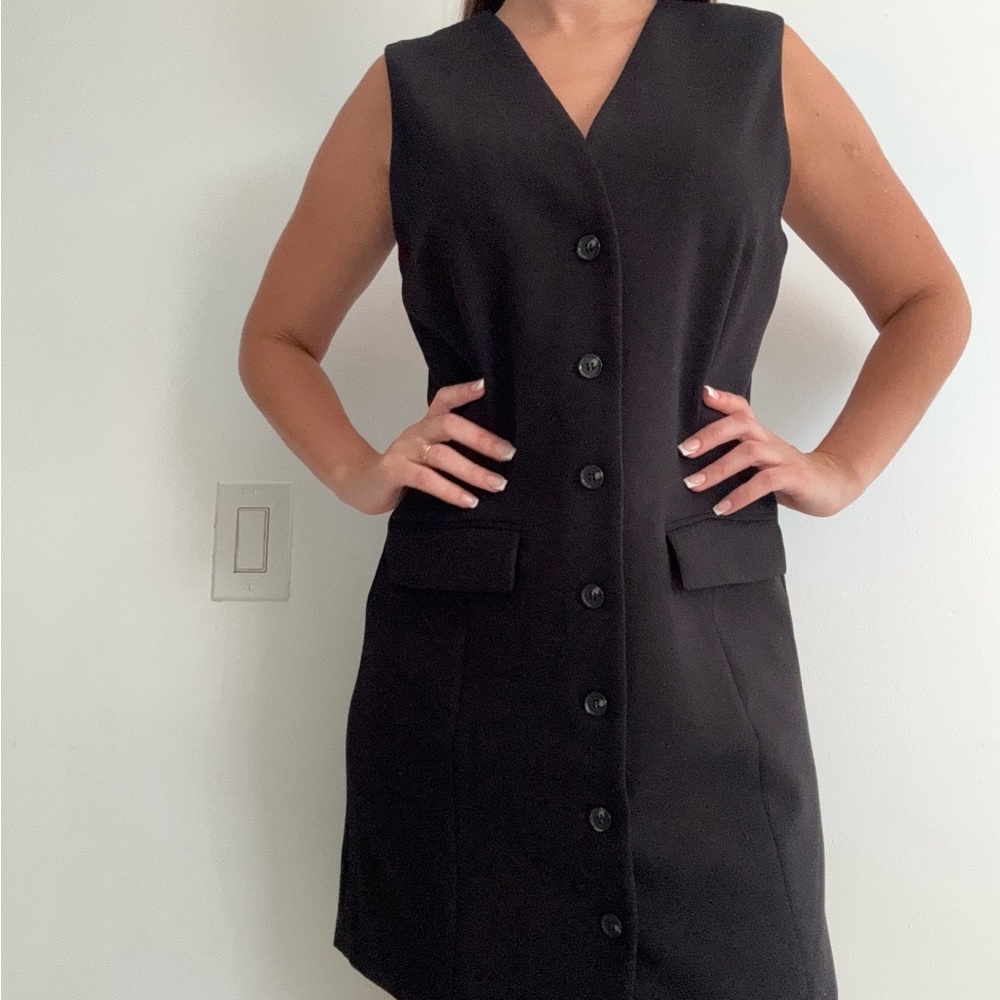 New Black Button-Down Dress